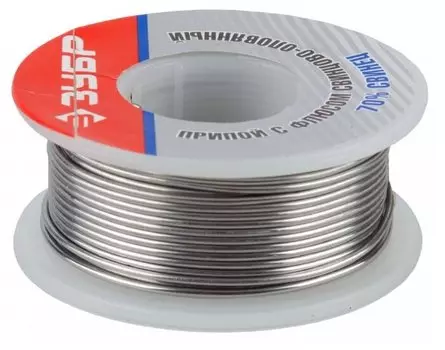 Припой ЗУБР 55422-100, 1мм, 100г, 1шт