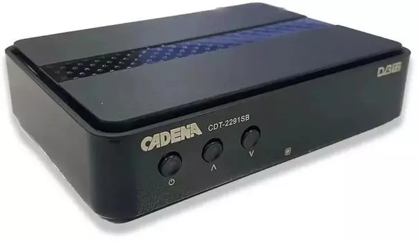 Приставка для цифрового ТВ Cadena CDT-2291SB, DVB-T2, HDMI, RCA, RF (046/91/00055106)