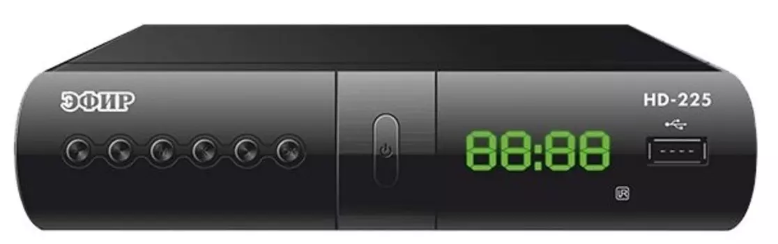Приставка для цифрового ТВ Эфир HD-225, DVB-T2/DVB-T/DVB-C, HDMI, RCA (20225)