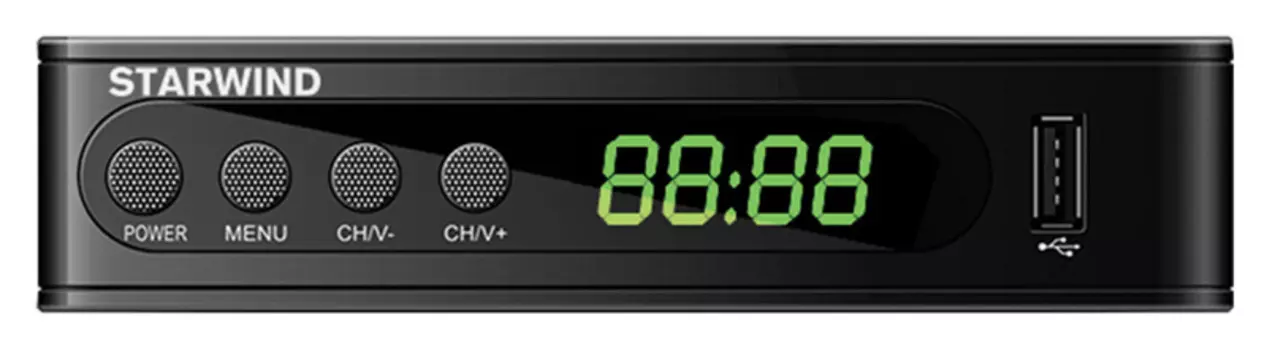 Приставка для цифрового ТВ Starwind CT-200, DVB-T2/DVB-T/DVB-C, HDMI, RCA