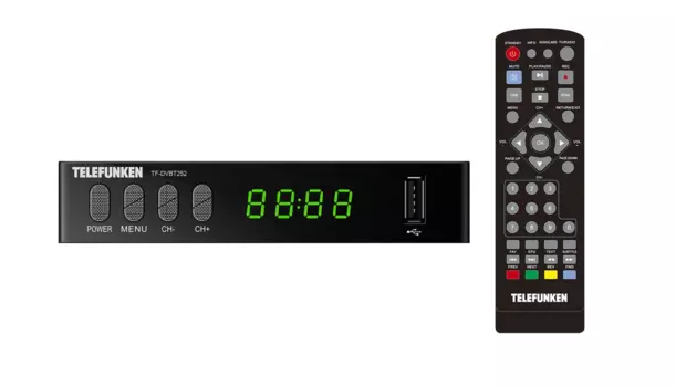 Приставка для цифрового ТВ TELEFUNKEN TF-DVBT252, DVB-T2/DVB-T, HDMI, RCA, RF