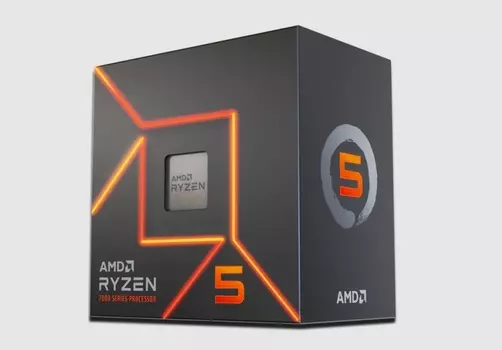 Процессор AMD Ryzen 5-7600 Raphael, 6C/12T, 3800MHz 32Mb TDP-65 Вт AM5 BOX (100-100001015BOX)