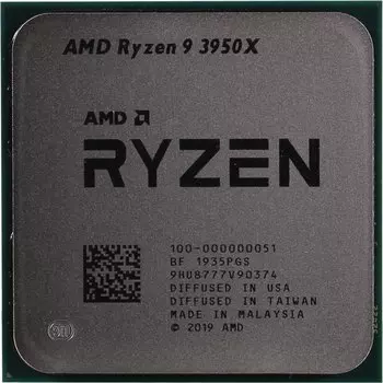 Процессор AMD Ryzen 9-3950X Matisse, 16C/32T, 3500MHz 64Mb TDP-105 Вт SocketAM4 tray (OEM) (100-000000051)