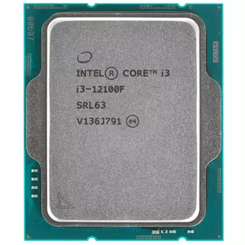 Процессор Intel Core i3-12100F Alder Lake, 4C/8T, 3300MHz 12Mb TDP-58 Вт/89 Вт LGA1700 tray (OEM) (CM8071504651013)