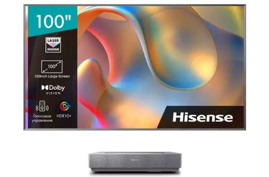 Проектор Hisense Laser TV 120L5H, лазерный, 3840x2160, 2700лм, серебристый (120L5H) (проектор + экран)