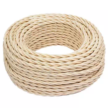 Текстильный кабель медный 2x2.5 мм бухта 50 м круглый ГОСТ песочный Bironi (B1-425-719-50)