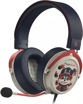 Проводная гарнитура A4Tech M595, USB, белый/черный/красный (M595)