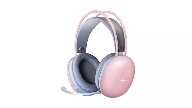 Проводная гарнитура AULA S505, USB, розовый