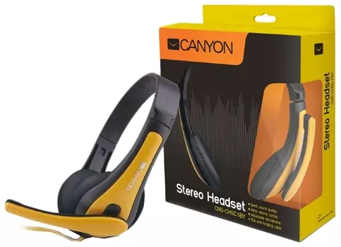 Проводная гарнитура Canyon CNS-CHSC1BY, черный-желтый