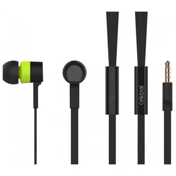 Проводная гарнитура Celebrat D2, Jack 3.5mm, черный/зеленый (106448)