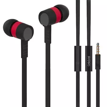 Проводная гарнитура Celebrat D2, Jack 3.5mm, черный/красный (106449)