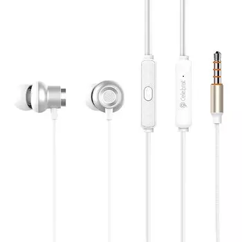 Проводная гарнитура Celebrat D5, Jack 3.5mm, серебристый (126625)