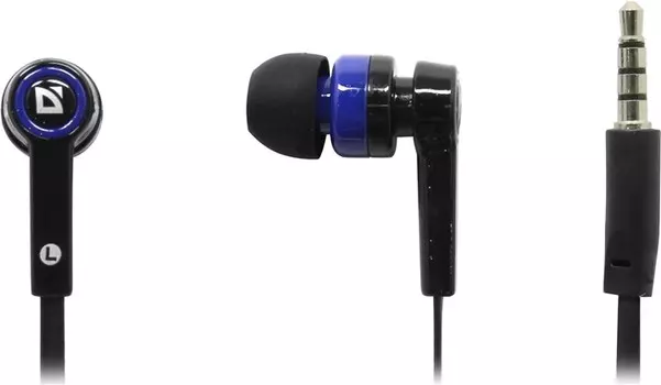 Проводная гарнитура Defender Pulse-420, Jack 3.5mm, черный/синий