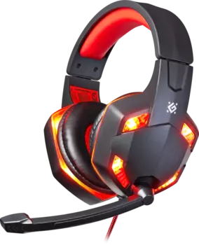 Проводная гарнитура Defender Warhead G-370, 2xJack 3.5mm/USB, черный/красный (64037)