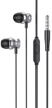 Проводная гарнитура Hoco M106 Fountain, Jack 3.5 мм., черный/серый (6931474789808)