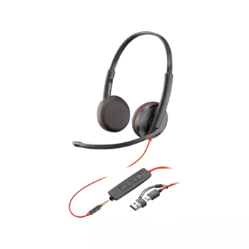 Проводная гарнитура Plantronics Blackwire 3225 , стерео, нет данных, USB Type-C, чёрный (8X229A6)