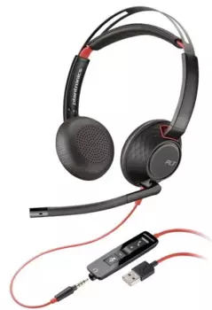 Проводная гарнитура Plantronics BW 5220 , стерео, Jack 3.5mm/USB, чёрный (8X231AA)