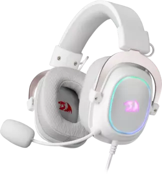 Проводная гарнитура Redragon Zeus X RGB, USB, белый/розовый (70800)