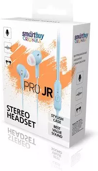 Проводная гарнитура SmartBuy Pro JR, Jack 3.5mm, голубой (SBH-105-BU)