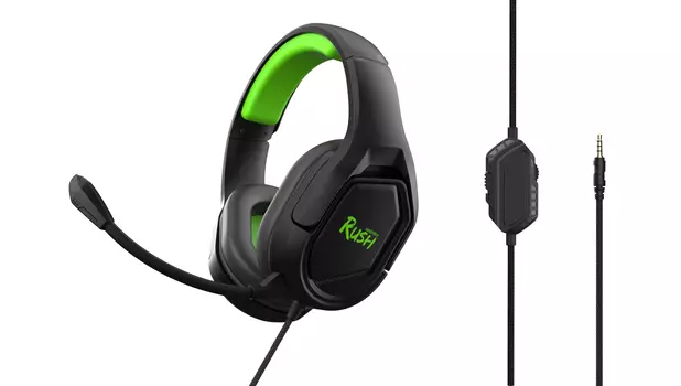 Проводная гарнитура SmartBuy RUSH STRIKE'EM, Jack 3.5mm, черный/зеленый (SBHG-9720)