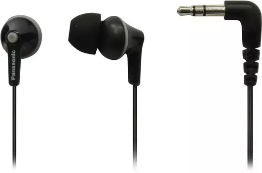 Проводные наушники Panasonic RP-HJE125, jack 3.5 мм, черный (RP-HJE125E-K)
