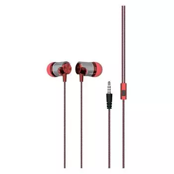 Проводные наушники Red Line E04, Jack 3.5mm, красный (УТ000033863)