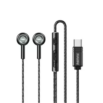Проводные наушники Remax RM-598a, USB Type-C, серый (6954851224532)