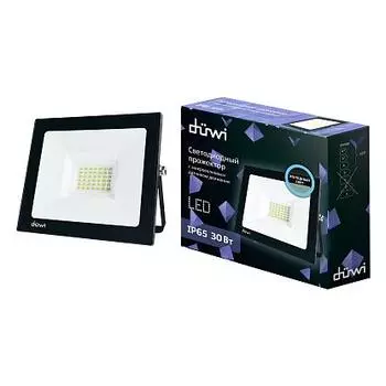 Прожектор светодиодный Duwi, 30Вт, 2000лм, 6500K, IP65, датчик движения, черный (32292 4)