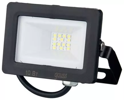 Прожектор светодиодный Gauss, 10Вт, 780лм, 6500K, IP65, черный (613100310)