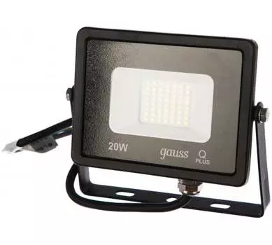 Прожектор светодиодный Gauss Qplus, 20Вт, 2000лм, 6500K, IP65, черный (613511320)