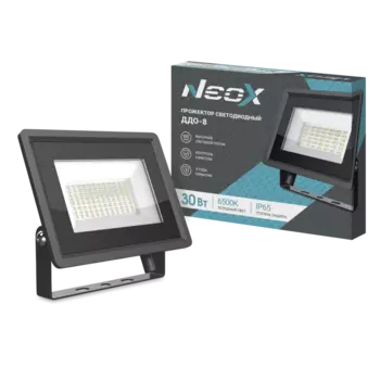Прожектор светодиодный Neox ДДО-8, 30Вт, 3150лм, 6500K, IP65, серый (4690612034003)