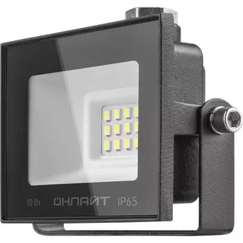 Прожектор светодиодный ОНЛАЙТ OFL-10-4K-BL-IP65-LED, 10Вт, 800лм, 4000K, IP65, черный (19196)