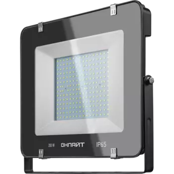 Прожектор светодиодный ОНЛАЙТ OFL-200-6.5K-BL-IP65-LED, 200Вт, 18000лм, 6500K, IP65, черный (14345)