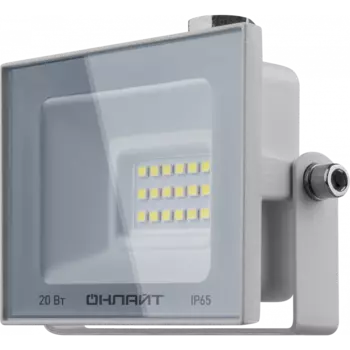 Прожектор светодиодный ОНЛАЙТ OFL, 20 Вт, 1600лм, 6000К, IP65, белый (OFL-20-6K-WH-IP65-LED)