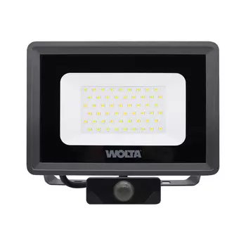 Прожектор светодиодный WOLTA, 50Вт, 4500лм, 5700, Ra:70, IP65, датчик движения, серый (WFL-50W / 06S)