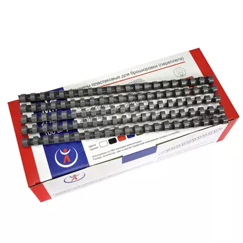 Пружины для переплета 20мм, 151-180 листов, пластик, 100шт., серый, РеалИСТ (2109)