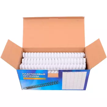 Пружины для переплета 25мм, 191-220 листов, пластик, 50шт., белые, Office Kit (BP2081)