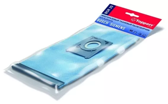 Пылесборники Topperr BSR20 для Bosch, Siemens, Krcher, многоразовые, голубой (BSR20)