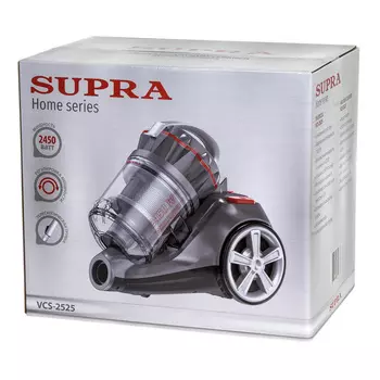 Пылесос Supra VCS-2525 2.45 кВт, 3.5 л, 5 м, серый/черный (VCS-2525)