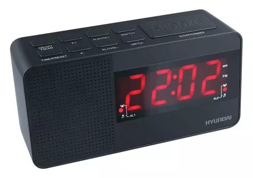 Радиоприемник будильник Hyundai H-RCL200, черный