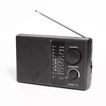 Радиоприемник портативный Сигнал Эфир-12, черный (17827)
