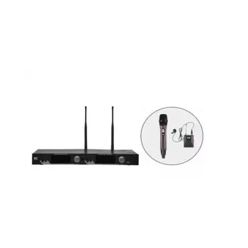 Радиосистема ITC T-521UV, беспроводная, Jack 6.3 мм (небалансный), 2 х XLR (балансный), два микрофона, черный (T-521UV)