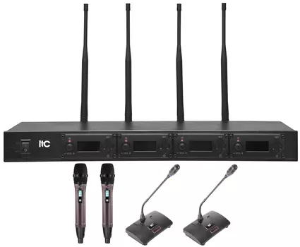 Радиосистема ITC TS-354H, беспроводная, 4 шт., черный (TS-354H)