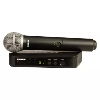 Радиосистема SHURE BLX24E/PG58-M17, беспроводной, аттенюатор 10 дБ, QuickScan, один микрофон, черный