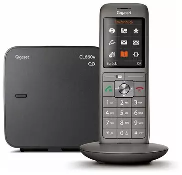 Радиотелефон Gigaset CL660A, DECT, АОН, черный/серый (S30852-H2824-S321)