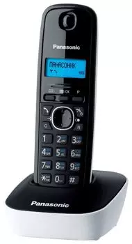 Радиотелефон Panasonic KX-TG1611, DECT, АОН, черный/белый (KX-TG1611RUW)