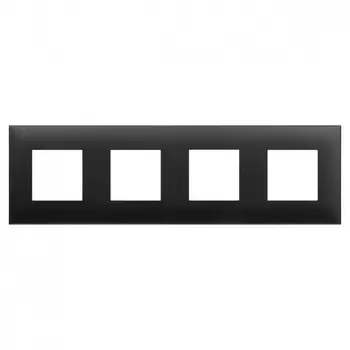 Рамка DKC ARTLEBEDEV Avanti, горизонтальная, 4-поста, 8-модулей, черный (4412908)