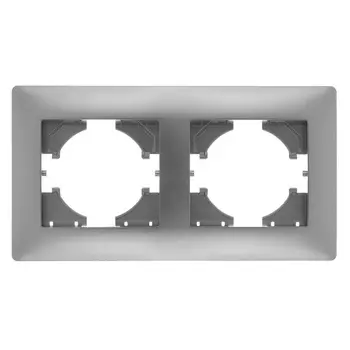 Рамка GUSI ELECTRIC Bravo, горизонтальная, 2-поста, серебро (С1020-004)