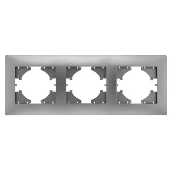 Рамка GUSI ELECTRIC Bravo, горизонтальная, 3-поста, серебро (С1030-004)