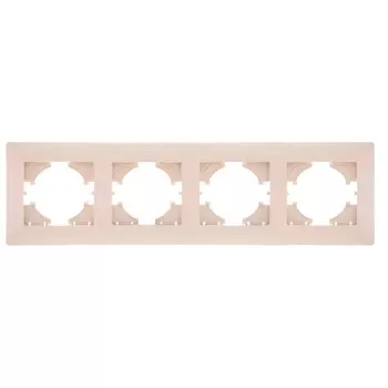 Рамка GUSI ELECTRIC Bravo, горизонтальная, 4-поста, бежевый (С1040-003)